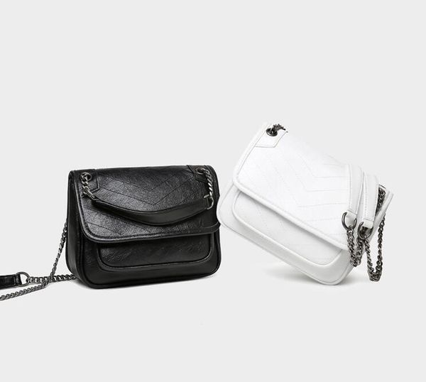 

smooth pu leather women fashion shoulder bags thicken chain ladies stylish handbags brief style female streetstyle crossbody bag