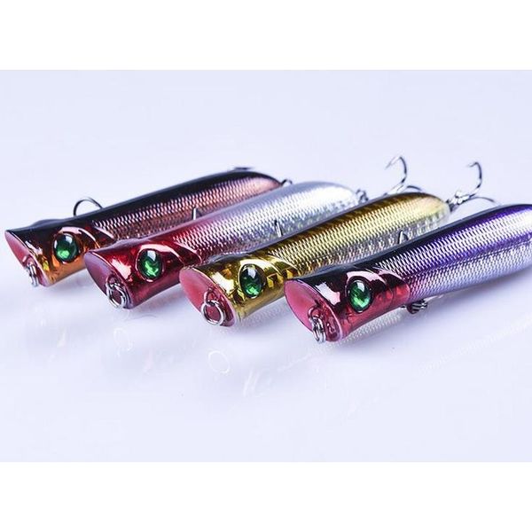 

new floating wobbler laser popper poper fishing lures hooks 8.4cm 12.5g floating surface crankbait abs plastic simulation hard baits