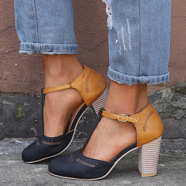 

zapatos mujer women sandals high heels wedge sandals women's chunky heel suede high-heeled, Black