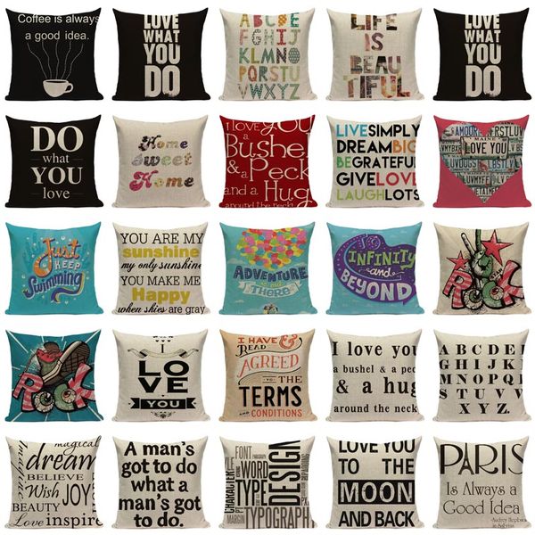 

valentine day style textiles love letters throw pillow cushion cover 45cmx45cm square wedding decoration printed cushions