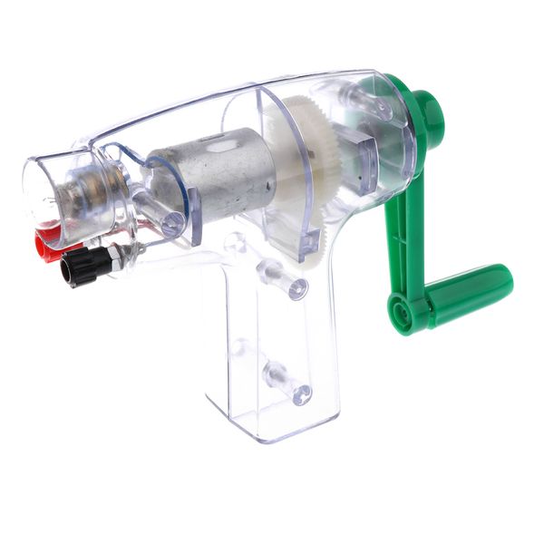 

hand-cranked mechanical power electric generator model lab experiment toy