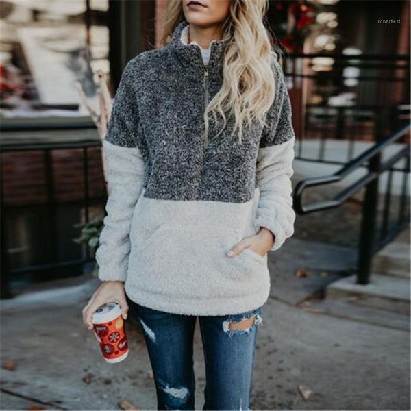 

2020 new autumn and winter keep warm coat women jacket women casual zipper turtleneck pullover streetwear chaqueta mujer1, Black;brown