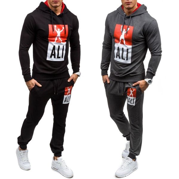 

zogaa brand new men tracksuit jogger & pants sweat suit casual sportwear 2 piece set pullover and sweatpants men clothes 1004, Gray