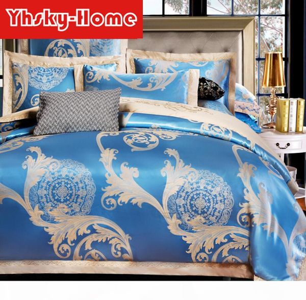 

new cotton jacquard luxury bedding sets  king size stain bed set 4pcs wedding bedding supplies duvet cover bed sheet sets