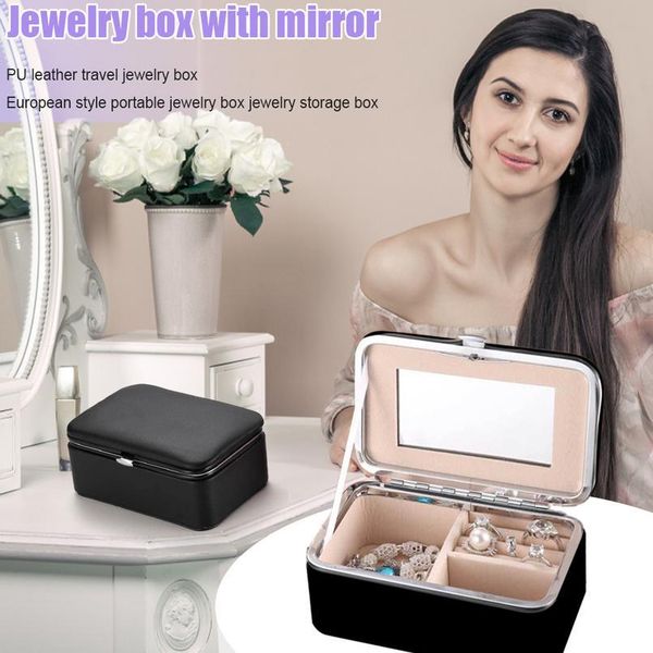 

fashion pu necklace bracelet organizer rings jewelry display portable jewelry makeup storage box wit bbyydo