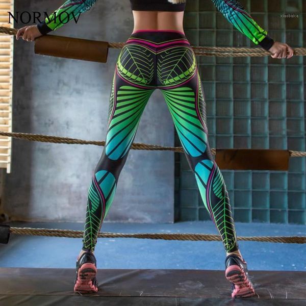 

normov women high waist workout leggings push up women fitness high elastic printing legging breathable polyester legins1, Black