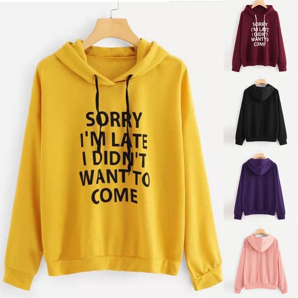 

us womens letter printed hoodies casual pullover sweatshirts soft, Black