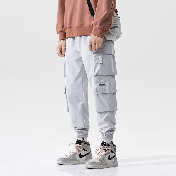 

2020 new autumn men hip hop harem pants male trousers pockets streetwear joggers sweatpants hombre casual pant, Black