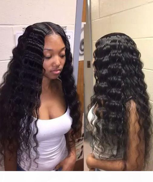 

jyz new style 100% unprocessed virgin hair loose wave 360 full lace wigs natural color front lace wig with human baby hair, Black;brown