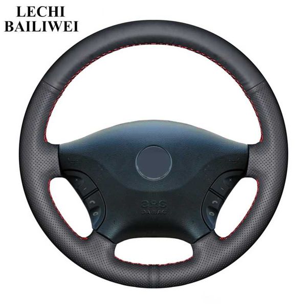 

steering wheel covers diy black artificial leather hand-stitched car cover for vito 2010-2021 viano w639 2006-2011