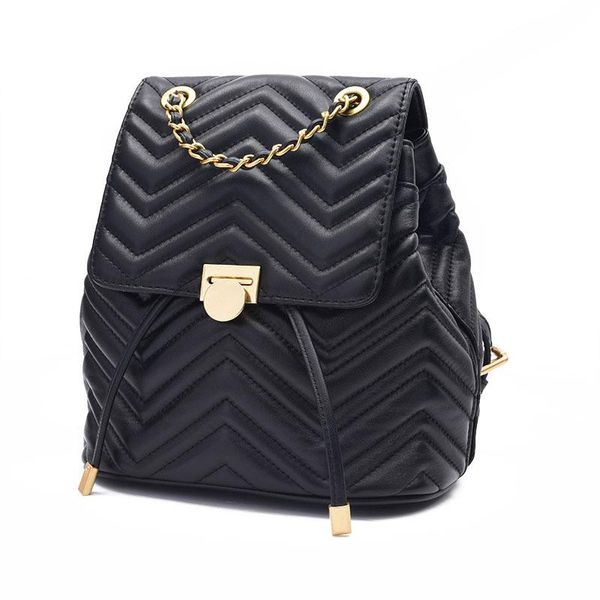 

women's bag women's handbag double shoulder bag small hand sheepskin fashion water wave pattern small backpack handbag bags