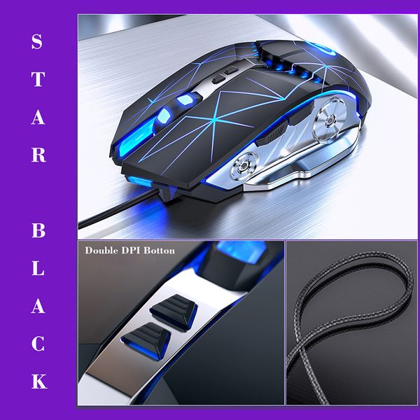 

gaming проводная мышь 2.4g usb проводная мышь тихая 7 вдыхая свет 3200 точек на дюйм mute мышь для настольных пк ноутбуков gamer