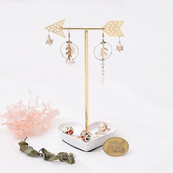 

arrow shape metal earrings display holder jewelry display stand earrings rack, Pink;blue