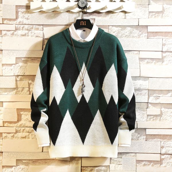 

men's sweaters spring autumn winter clothes 2020 pull oversize -4xl 5xl korea style casual standard pullovers, White;black