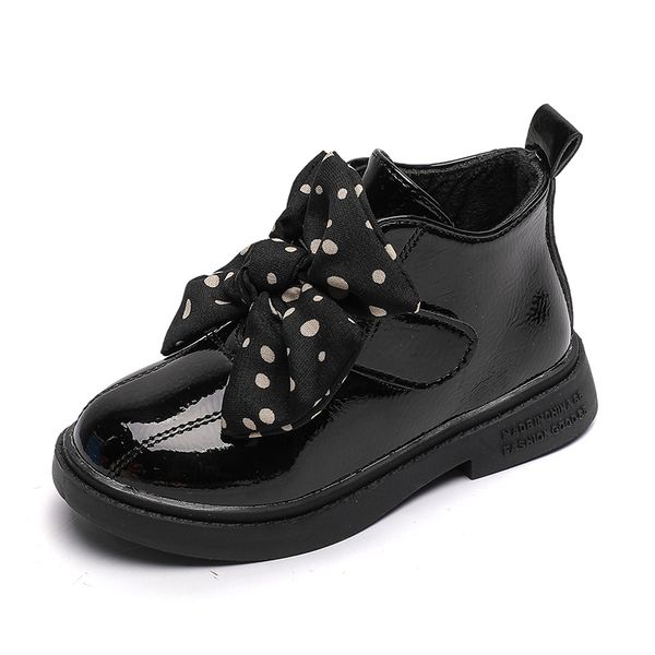 

children' with bowknot smooth soft warm and comfortable casual fashion girls winter hook&loop outdoor boots 2020 new, Black;grey