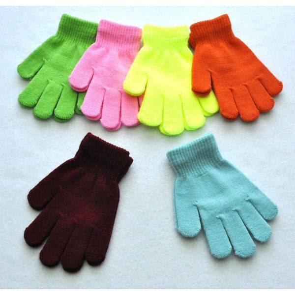

children winter gloves solid candy color boy girl acrylic glove kid warm knitted finger stretch mitten student ou wmtyuh my_home2010
