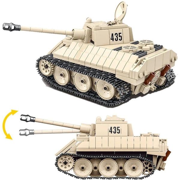

446pcs военный ww2 немецкий leopard vk 1602 light reconnaissance танк модели diy строительные блоки set развивающие игрушки для детей yxlezo