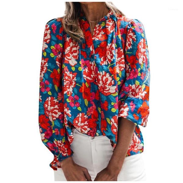 

women shirts women v-neck beach printing leisure time on vacation long sleeves long sleeve shirts1, White