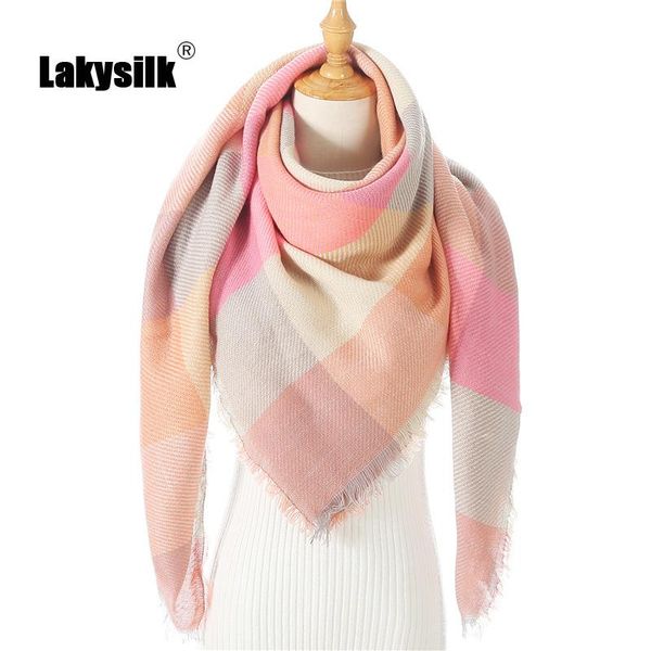 

scarves brand plaid scarf female elegant imitation cashmere soft shawl fashion wild autumn and winter warm wraps, Blue;gray