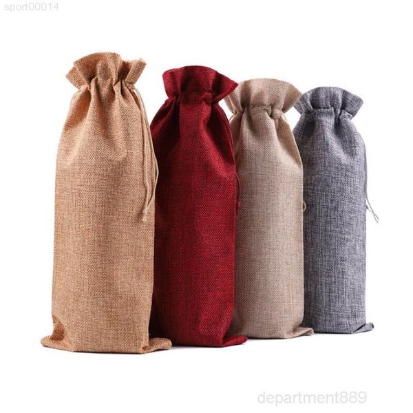 

16colors new chrismas gift christmas decorations red bottle cover bags champagne wine bag xmas gifts 15*35cm owd1113