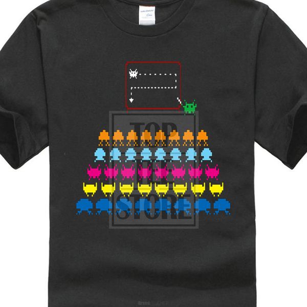 

2017 creative personality fashion cool space invaders gioco vintage videogame nera 3d printed tees hoodie designers t shirts sweatshirt