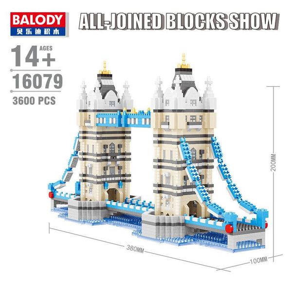 

balody mini blocks world architecture building toy funny brinquedos for children christmas gifts london bridge model 16079 yxlvty