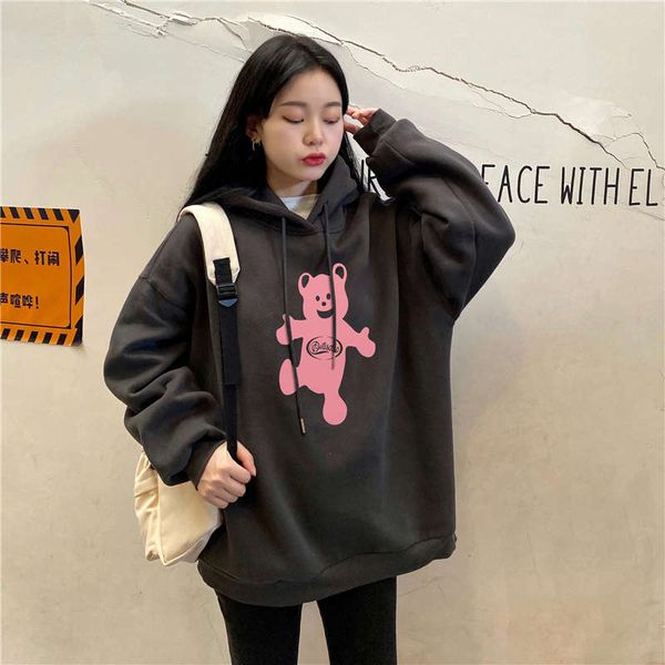 

large clothing 2020 new fat mm foreign style student sweater women's spring and autumn middle loose long sleeve fashion, Black