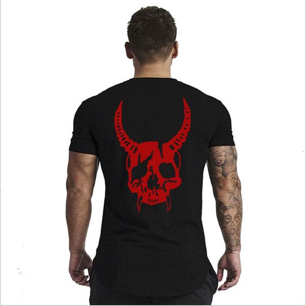 

new men's slim fit for summer 2021, printed breathable quick dry shirt, sweat-absorbing running fitness training t-shirt, White;black