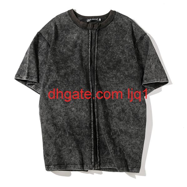 

old round neck short sleeve t-shirt for men, White;black