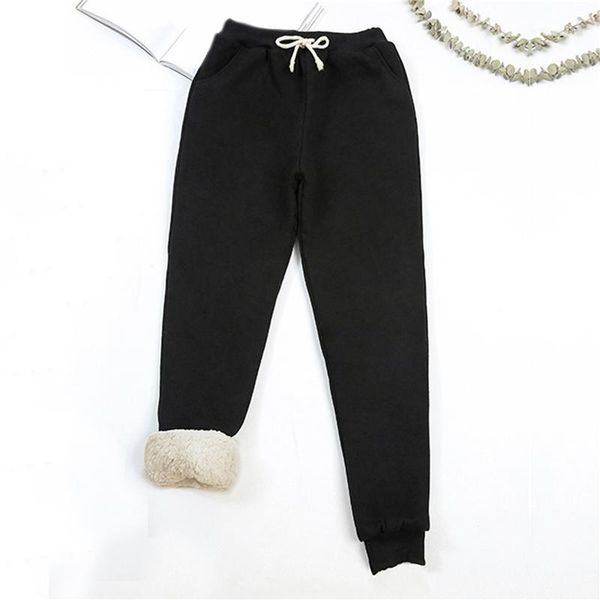 

2021 autumn winter women fleece sweatpants trousers casual thick velvet loose cashmere sweatpants tracksuit pants1, Black;white