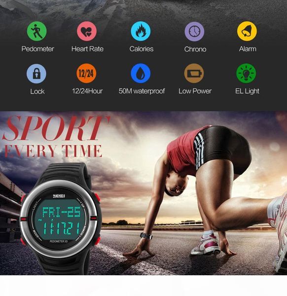 

skmei men digital led alarm waterproof wristwatches monitor waterproof digital watch for men back light swatch 1111, Slivery;brown