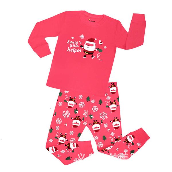 

printed pajamas air conditioning s boys claus and girls long sve cotton children's home suit s3ru, Blue;red