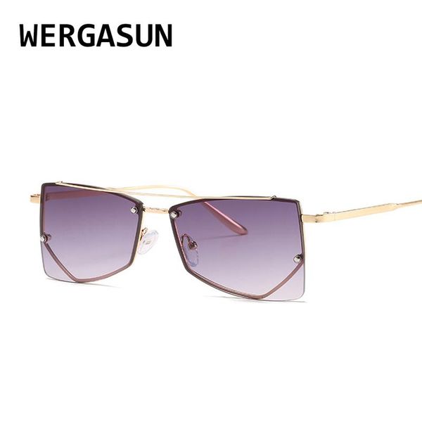 

sunglasses wergasun fashion square rimless women small sun glasses shades metal sunglass uv400 eyewear, White;black