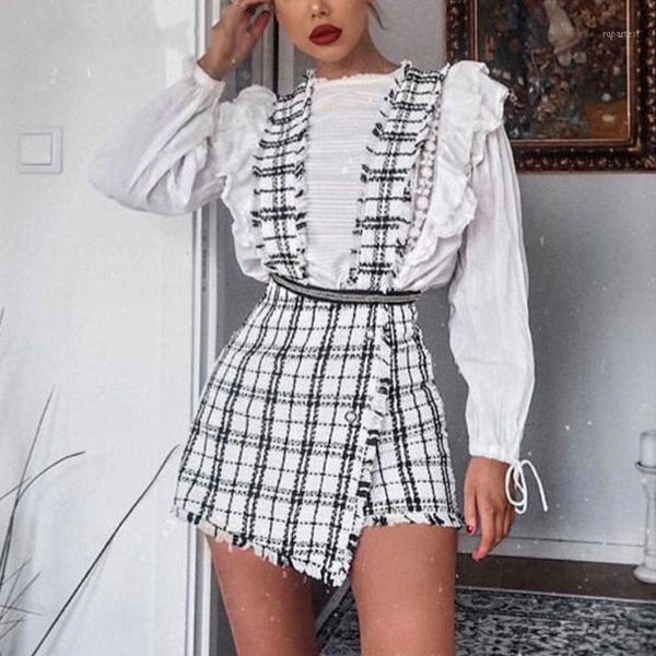 

black and white check strap shorts fashion jumpsuit summer1, Black;white