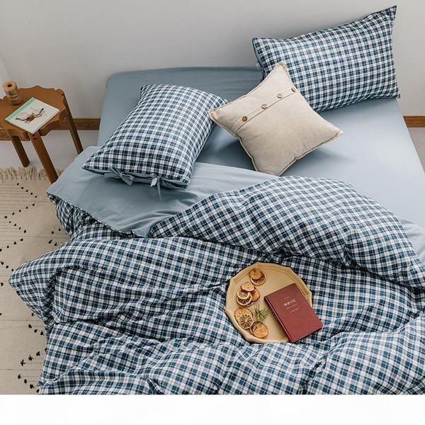 

geometric lattice nordic bedding set duvet cover bed sheets and pillowcases bed linen 100% washed cotton sets king size
