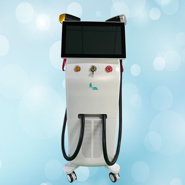 

double laser handle 808 diode laser hair removal machine depilate, Black