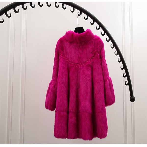 

2019 new winter full fur real fur coat women's long loose fashion jacket1, Black