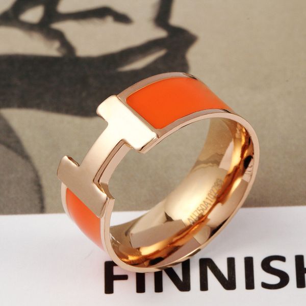 

new arrival letter titanium steel ring women's ring personality stainless steel net red all-match brand high-quality jewelry, Golden;silver