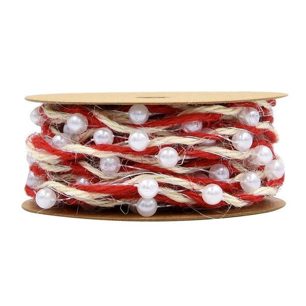 

5m natural jute rope braided ribbon for crafts home wedding decoration diy christmas braided beads ribbon bows gift jllilq, Pink;blue