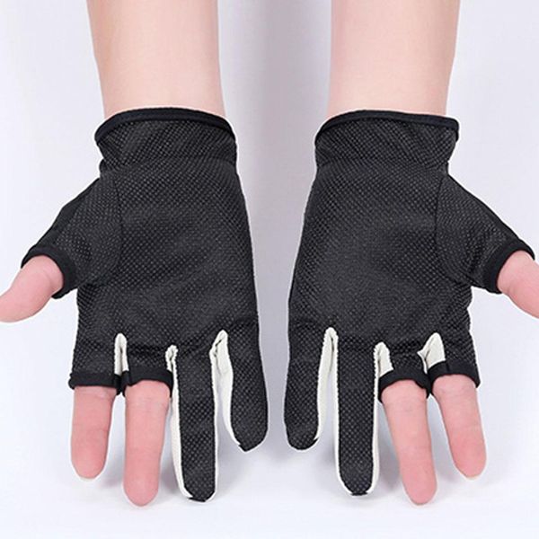 

1 pair outdoor fishing gloves breathable gloves for fishing cycling climbing 3 finger cut wear-resisting gloves wmtwno yycolor
