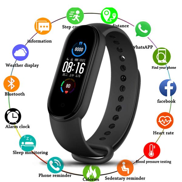 

watch m5, intelligent sports wristband and heart rate control, bluetooth, waterproof, 2020