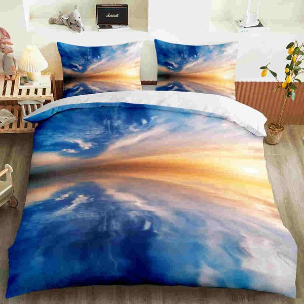 

golden sunset bedding sets natural scenery 3d print duvet cover 2/3 piece with pillowcase single double queen king