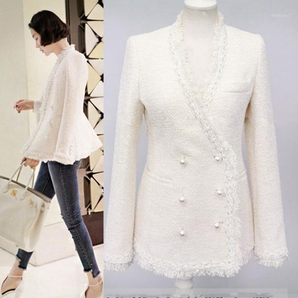 

autumn winter black jacket coat women tassels tweed coat casual ladies jacket outerwear womens jackets and coats clothes1