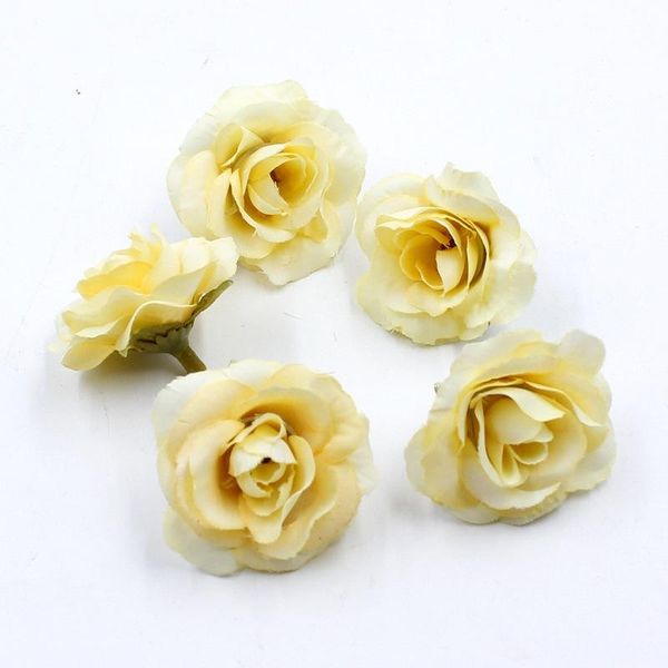 

10 pcs 4 cm artificial flower silk rose head for wedding family party decoration diy wreath scrapbook shoes hat bbychf bwkf