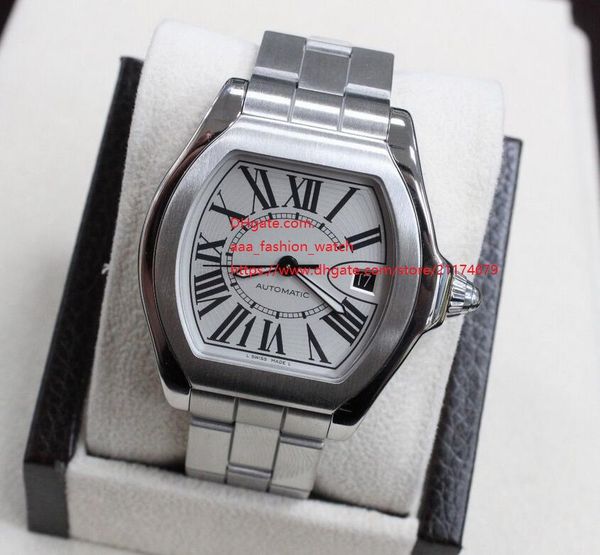 

factory supplier quartz watch white dial stainless steel ref w6206017 dial large mens men's watch watches, Slivery;brown