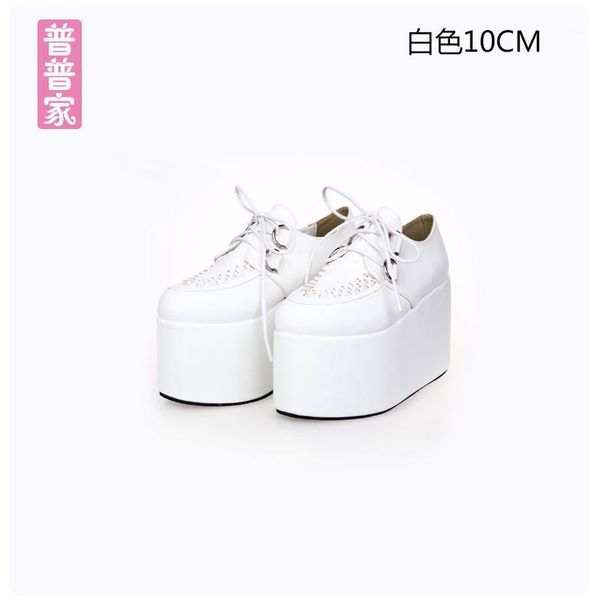 

boots princess sweet punk shoes spring and autumn harvests sharp tie fry thick bottom slope sponge cake pu83631, Black