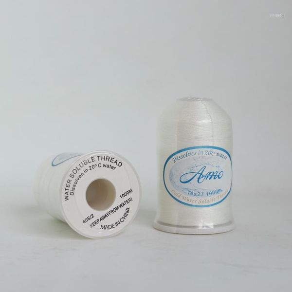 

1000m long white water soluble sewing thread 20c wash away quilting basting thread clothes diy handmade 40s/21, Black;white