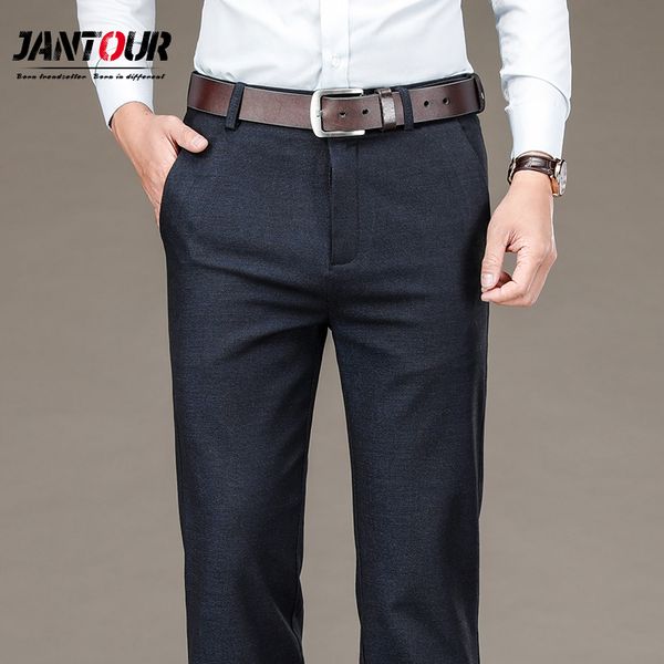 

brand mens suit pants fashion dress pants formal business male casual long trousers loose fit male wedding dress mens suit 29-40 c1018, Black
