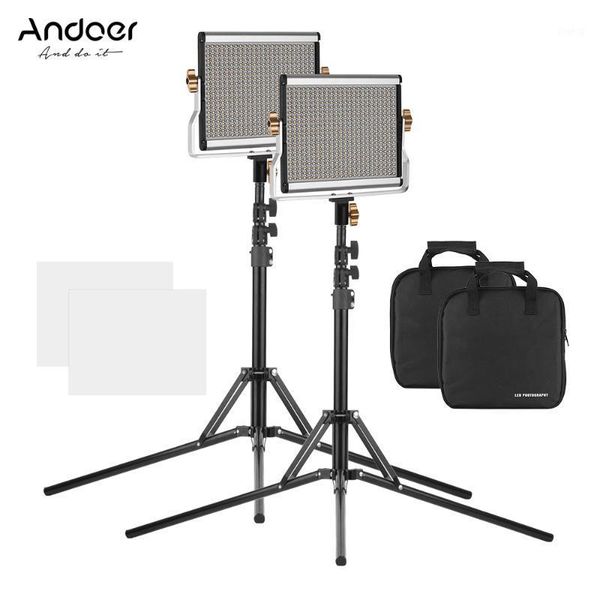 

flash heads andoer 2 sets led video light lamp pographic lighting studio 29w cri 95+ with tripod stand lamps for po youtube1