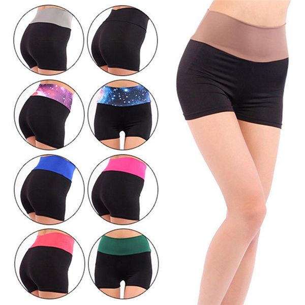 

women sports yoga shorts workout fitness female running sport shorts cotton high waist gym cycling sport short, White;red